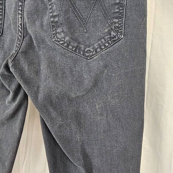 MOTHER The Insider Crop Step Fray Cropped Bootcut Jeans Train Stops Size 26 - Picture 12 of 14